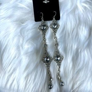 Long silver earring
